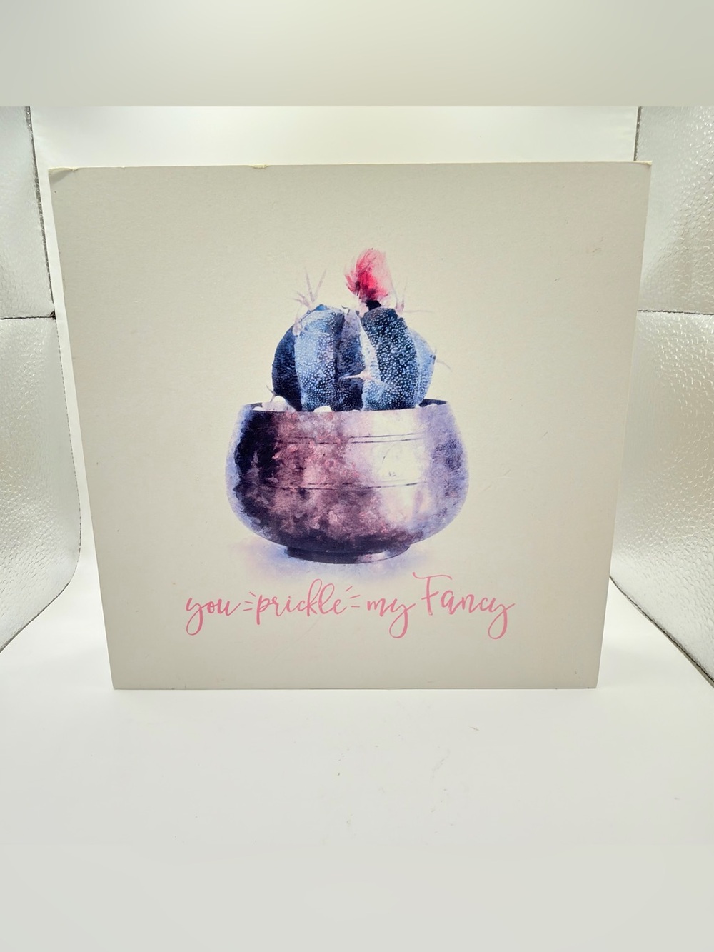 Hobby Lobby Cactus pickle Art Sign - Pink and Purple
